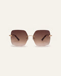Billie Gold Rimless Sunglasses, front
