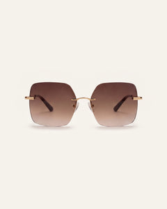 Billie Gold Rimless Sunglasses